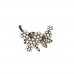 Dağınık Çiçek Kristal Pirinç Broş