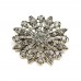 Antrasit Çiçek Desen Pirinç Broş