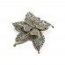 Kabarık Çiçek Antrasit Pirinç Broş
