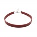 Bordo Deri Tasma Choker Kolye