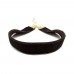 Kalın Kahverengi Kadife Tasma Choker Kolye