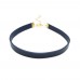 Lacivert Deri Tasma Choker Kolye