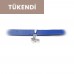 Mavi Deri Zirkon Uçlu Tasma Choker Kolye