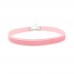 Pembe Renkli Kadife Tasma Choker Kolye