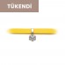 Sarı Deri Zirkon Uçlu Tasma Choker Kolye