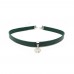Yeşil Deri Zirkon Uçlu Tasma Choker Kolye