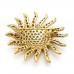 Antrasit Güneş Gold Pirinç Broş