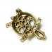 Modern Kristal Kaplumbağa Pirinç Broş