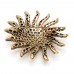 Işıltılı Güneş Pirinç Broş