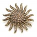 Kahverengi Güneş Pirinç Broş