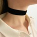 Kalın Siyah Kadife Tasma Choker Kolye