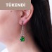 Zümrüt Taşlı Uzun Damla Pirinç Küpe