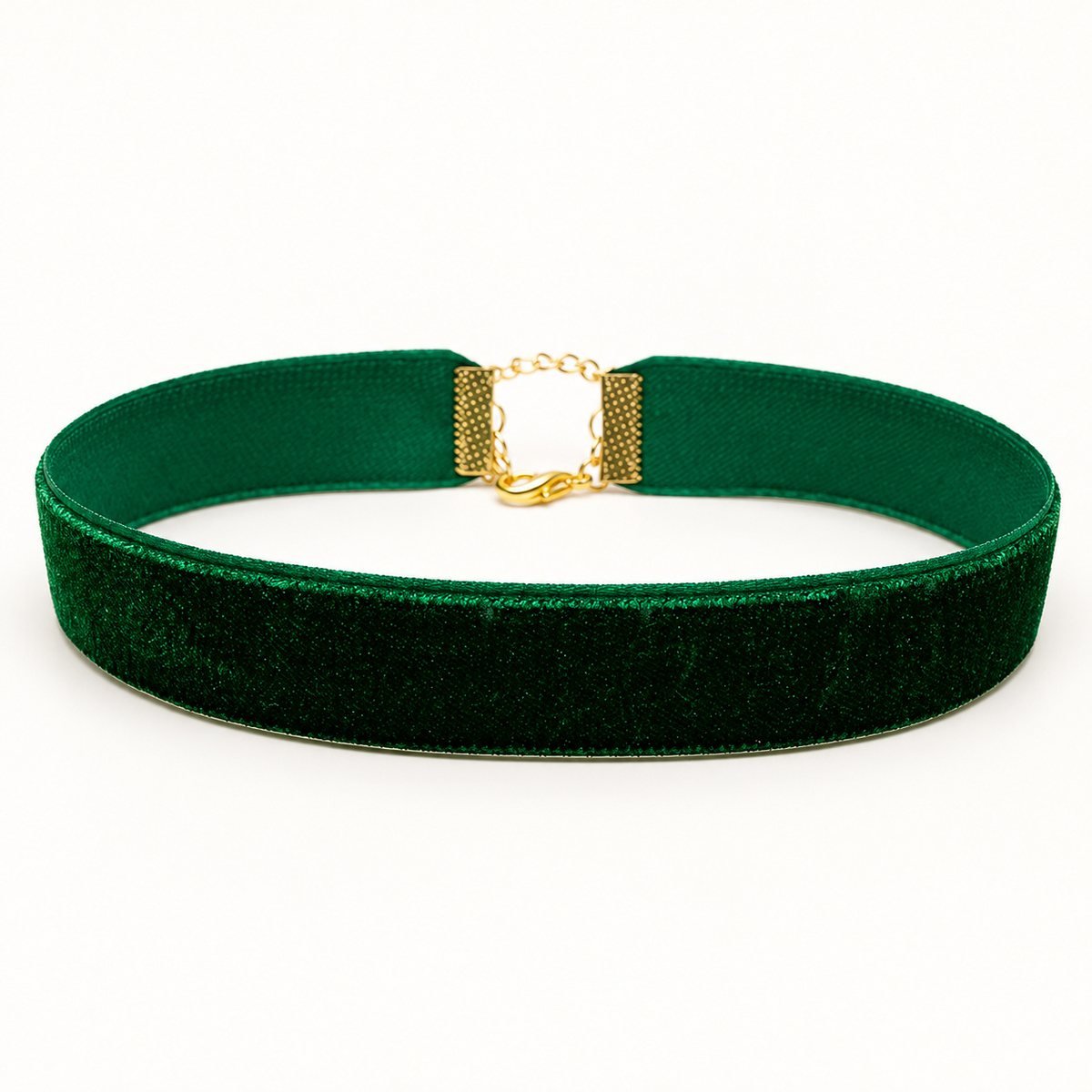 Kalın Zümrüt Yeşili Kadife Tasma Choker Kolye – ürün fotoğrafı
