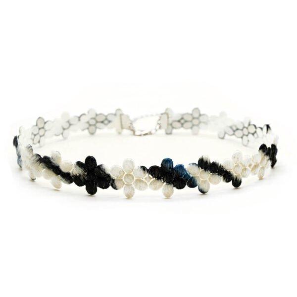 Çiçek Desen Choker Tasma Kolye