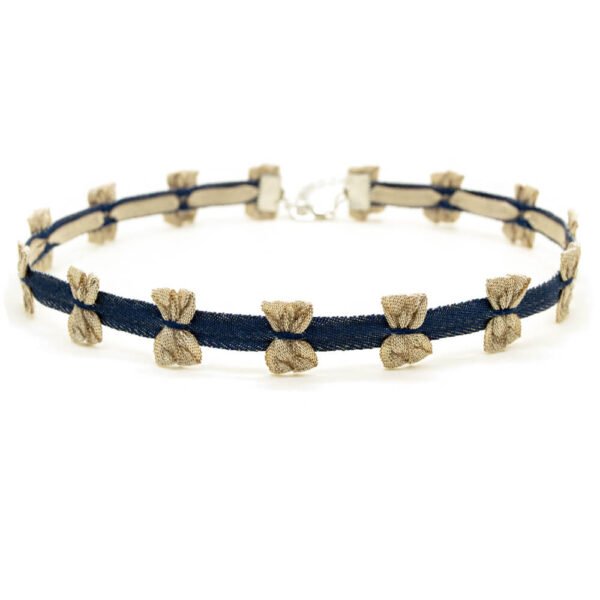 Minik Fiyonk Detaylı Kot Tasma Choker Kolye