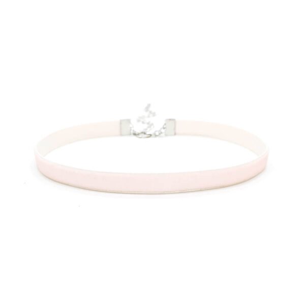 Pudra Renkli Kadife Tasma Choker Kolye