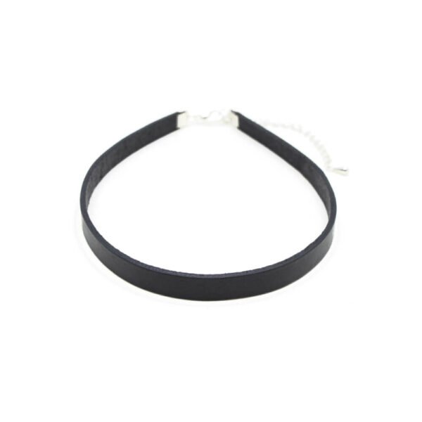 Siyah Deri Tasma Choker Kolye