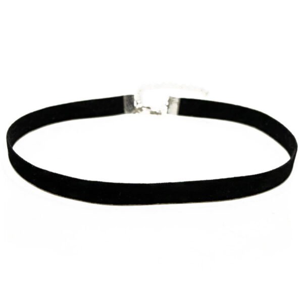 Siyah Süet Tasma Choker Kolye