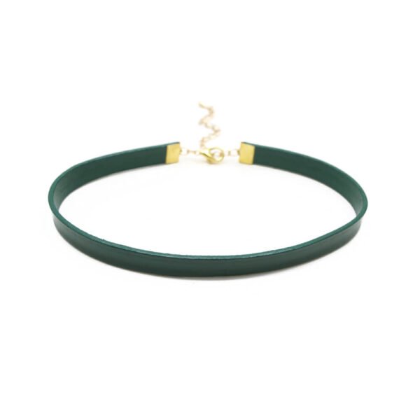 Yeşil Deri Tasma Choker Kolye