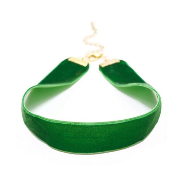 Kalın Yeşil Kadife Tasma Choker Kolye
